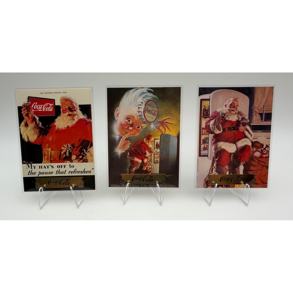 1993 Coca-Cola Santa Claus Trading Cards Set 3 Haddon Sundblom Art S1 S2 S3